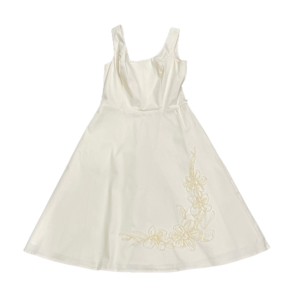 White House Black Market cream cocktail party wedding guest dress